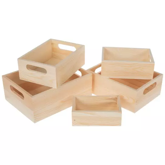 Wood Box With Handles Set, Hobby Lobby